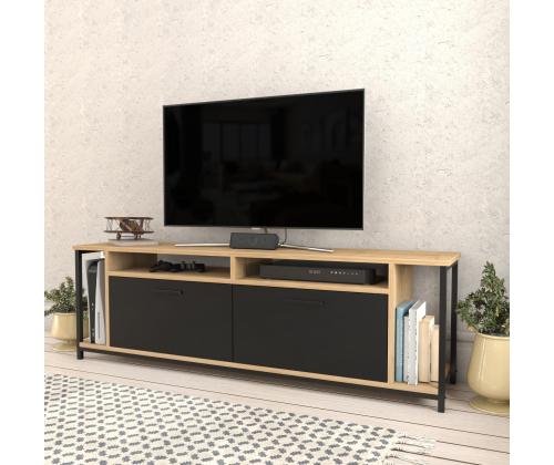 TV laud Omar - Oak, Black