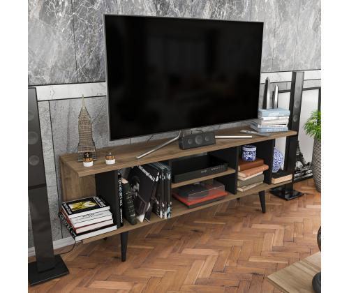 TV laud Akya - Walnut, Black