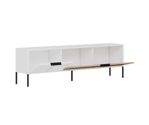 TV laud Noah - White, Rattan