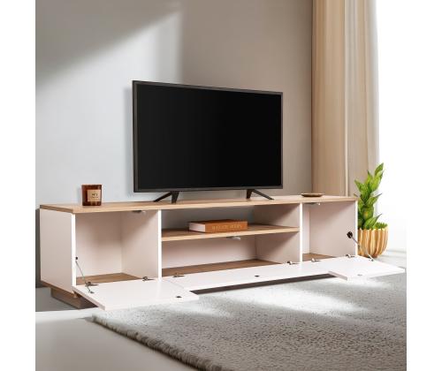 TV laud Veramont - White, Cadiz Oak