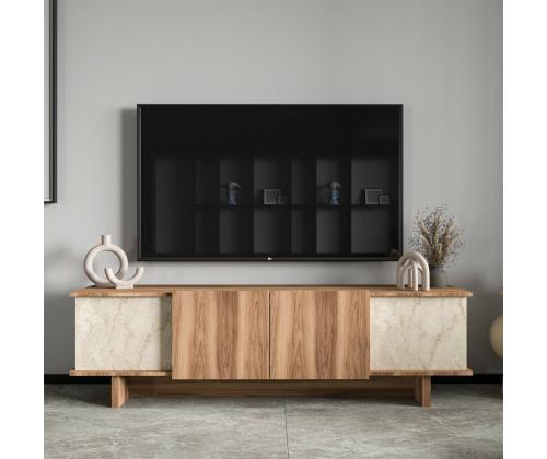 TV laud Diana - Travertine, Walnut