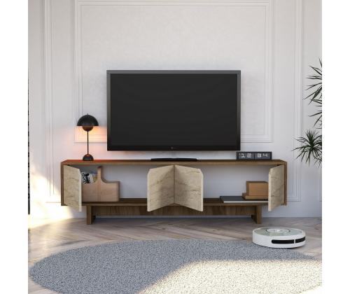 TV laud Istemi - Walnut, Travertine