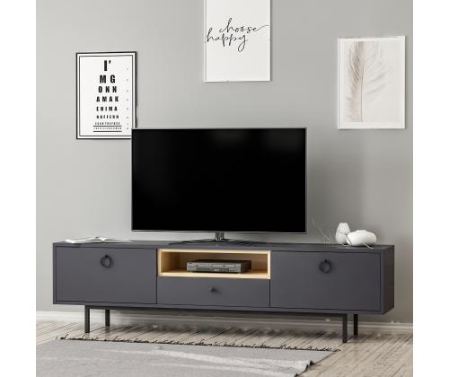 TV laud Naturel - Anthracite