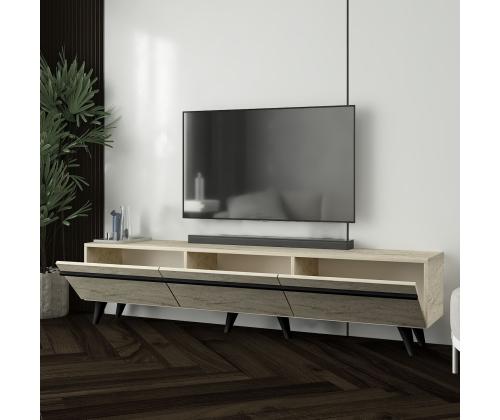 TV laud Amsterdam Style - Travertine, Black