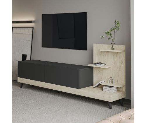 TV laud Dizayn - Anthracite, Travertine