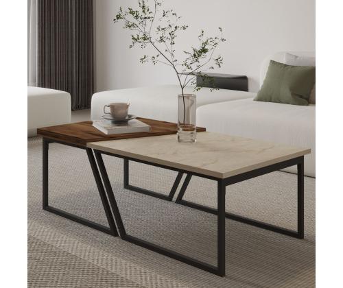 Kohvilaud Verona P0024623 - Travertine, Rustic Walnut