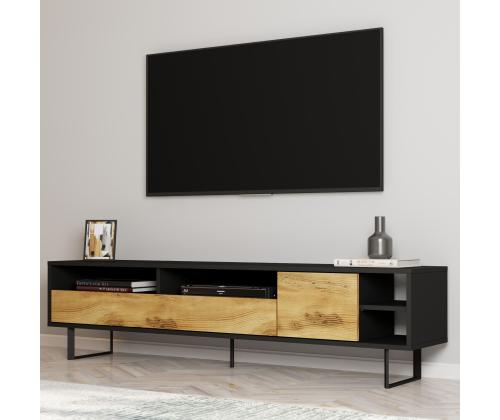 TV laud Luga - Black, Oak