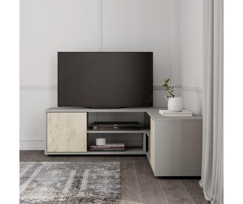 TV laud Rosa - Grey, Travertine