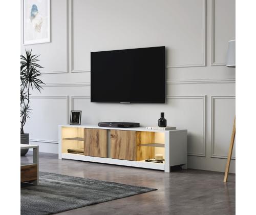 TV laud Aydos - White, Oak
