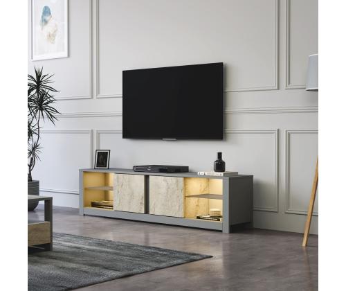 TV laud Aydos - Grey, Travertine