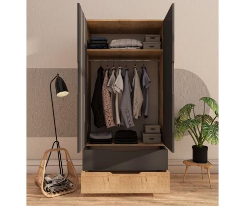 Flora 90 - Sapphire Oak, Anthracite