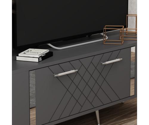 TV laud Detas - Anthracite, Silver