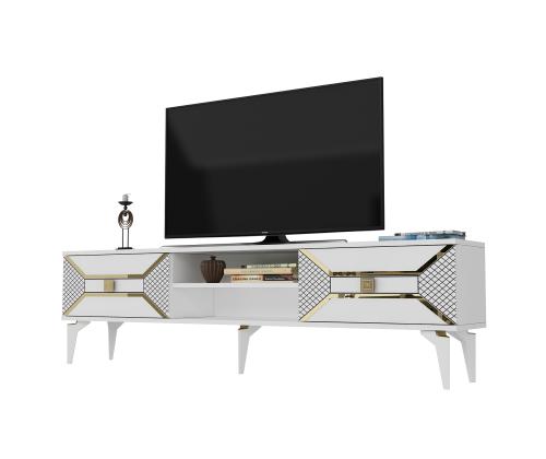 TV laud Yumedi - White, Gold