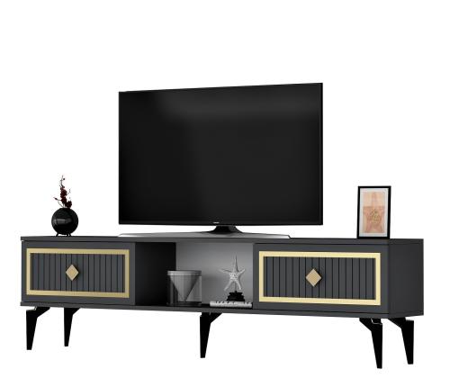 TV laud Nil - Anthracite, Gold