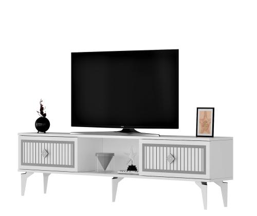 TV laud Nil - White, Silver