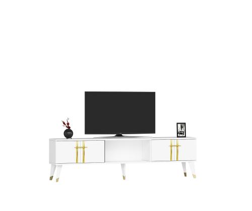 TV laud Asel - White, Gold
