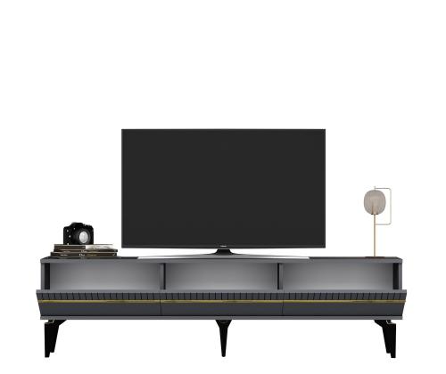 TV laud Defne - Anthracite, Gold