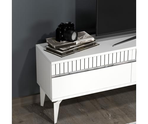 TV laud Defne - White, Silver