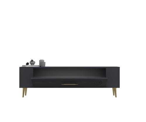TV laud Retrol3 - Anthracite, Gold
