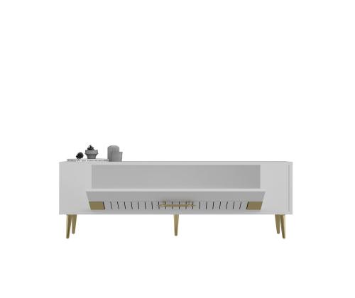 TV laud Retrolp4 - White, Gold