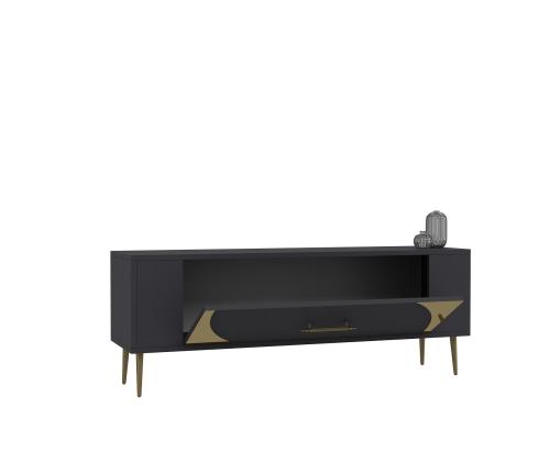 TV laud Retrop2 - Anthracite, Gold