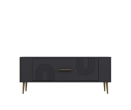 TV laud Retrol2 - Anthracite, Gold