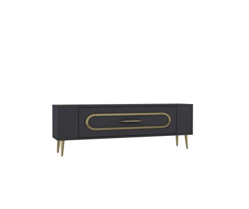 TV laud Retrop3 - Anthracite, Gold