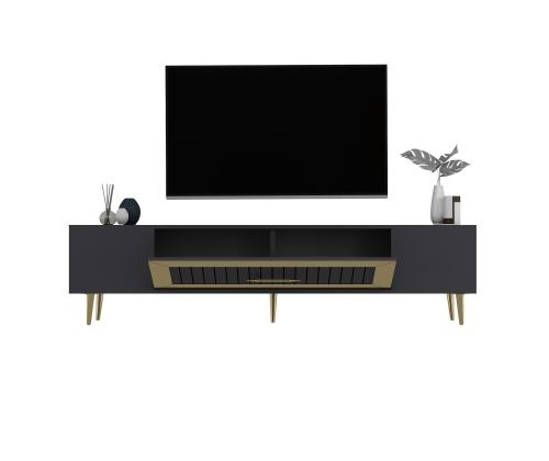 TV laud Dekolp3 - Anthracite, Gold