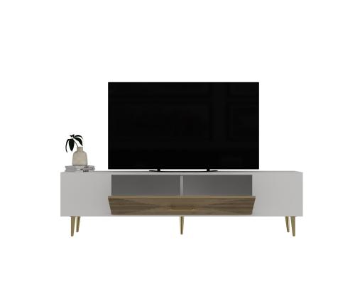 TV laud Dekol1 - White, Sapphire Oak, Gold