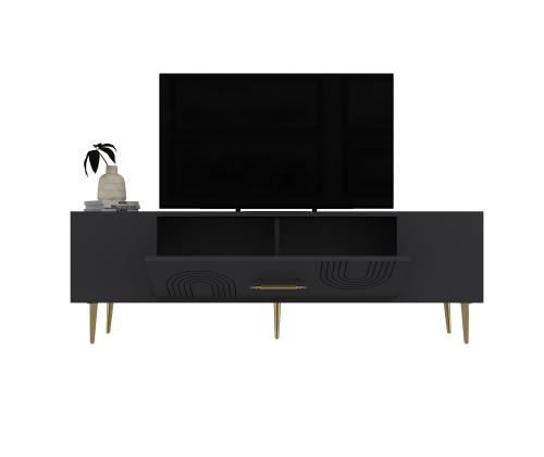 TV laud Dekol2 - Anthracite, Gold