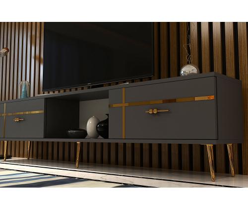 TV laud Line - Anthracite, Gold