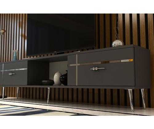 TV laud Line - Anthracite, Silver