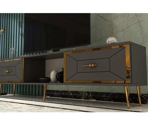 TV laud Arno - Anthracite, Gold