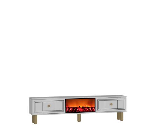 TV laud Dario Bohem Fireplace - White