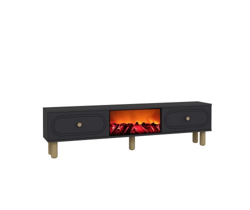 TV laud Polen Bohem Fireplace - Anthracite