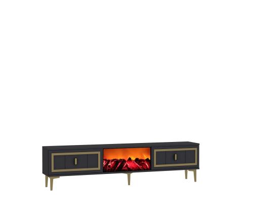 TV laud Orion Fireplace - Anthracite, Gold