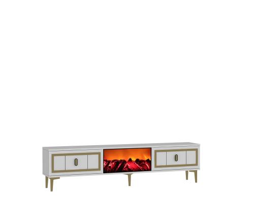 TV laud Orion Fireplace - White, Gold