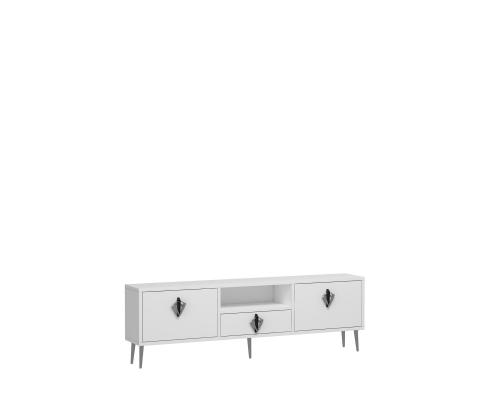 TV laud 1311-DROP-32 - White, Black, Silver