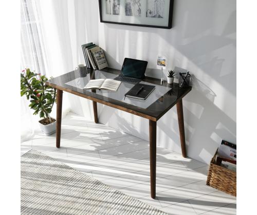 Cozy Çalışma Masası Ahşap Temperli Cam