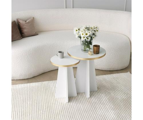 Kohvilaud Mushroom 2 - Gold, White