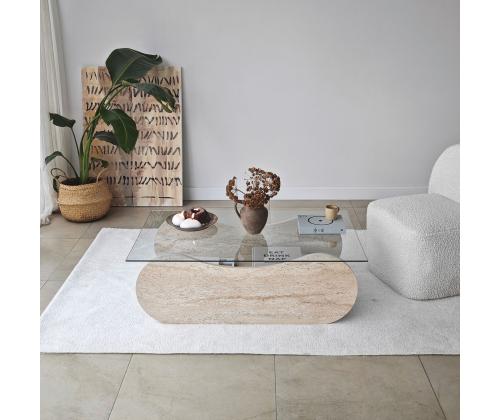 Kohvilaud Brise - Travertine, Transparent