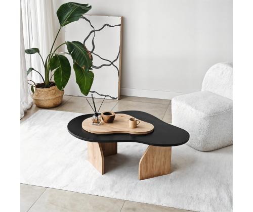 Kohvilaud Melted - Black, Sapphire Oak