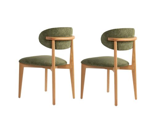 Mööblikomplekt toolid Lionte - Green, Light Oak