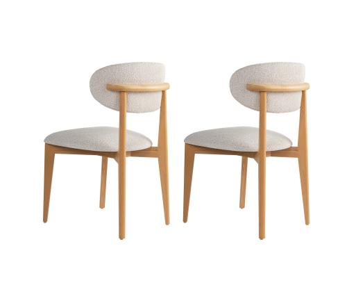 Mööblikomplekt toolid Lionte- White, Light Oak