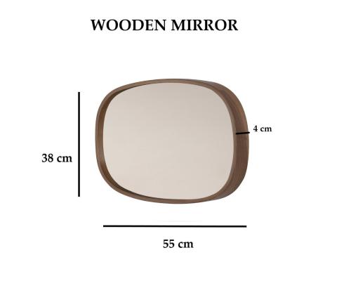 Peegel Cloudy 55 - Walnut