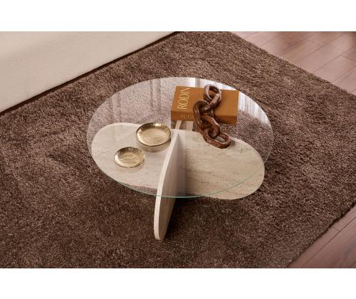 Kohvilaud Aeris - Travertine, Transparent