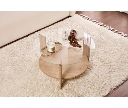 Kohvilaud Clara - Sapphire Oak, Transparent