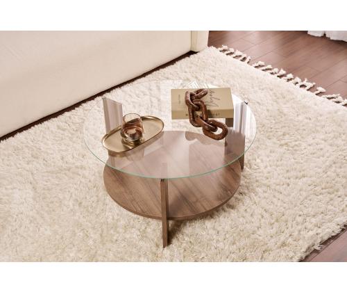 Kohvilaud Clara - Venezia Walnut, Transparent