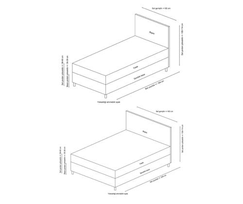 Vitalia 160 x 200 - Light Grey