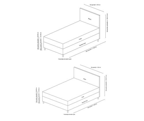 Motya 90 x 190 - Light Grey